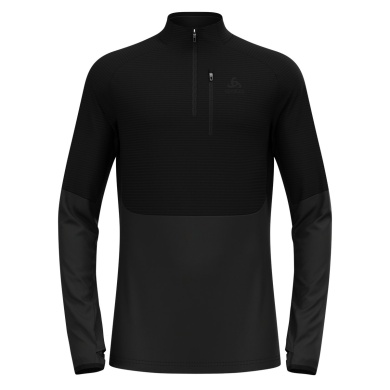 Odlo Langarmshirt Descent Ceramiwarm Mid Layer mit Halbreissverschluss Unterwäsche schwarz Herren